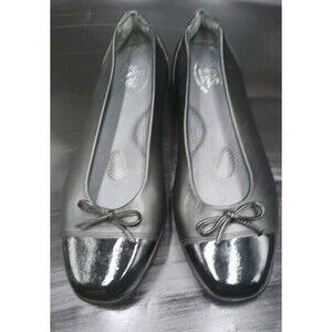 SAS Womens  Coco Black Cap Toe Bow Tripad Comfort Slip On Ballet Flats